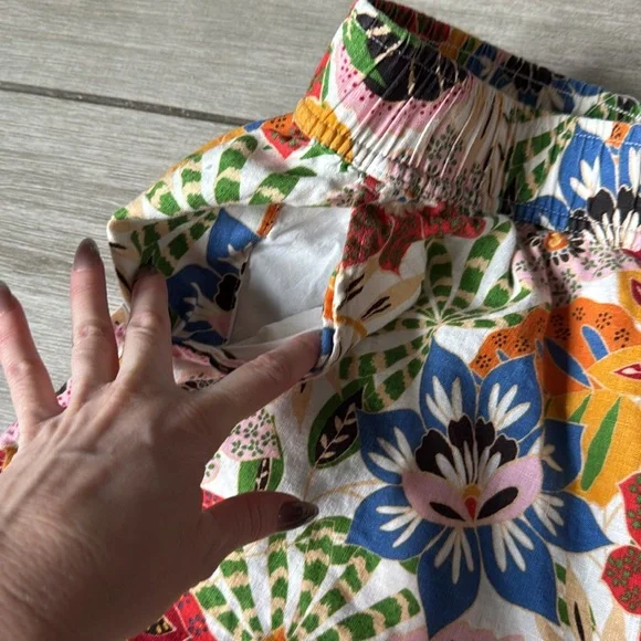 C&C California Tropical Floral Print Linen Pants Size Large - Picture 4 of 7